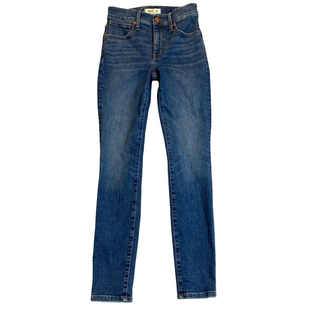 Madewell Women's Jeans Size 24 Mid-Rise Skinny Blue Denim Cotton Blend